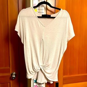 White top with multicolored speckles